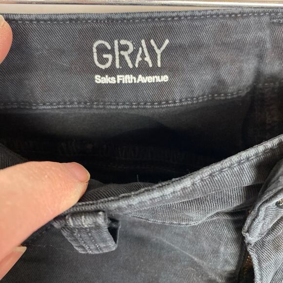 Gray Saks Fifth Ave Faded Designer Jeans Size 26 - Picture 4 of 12